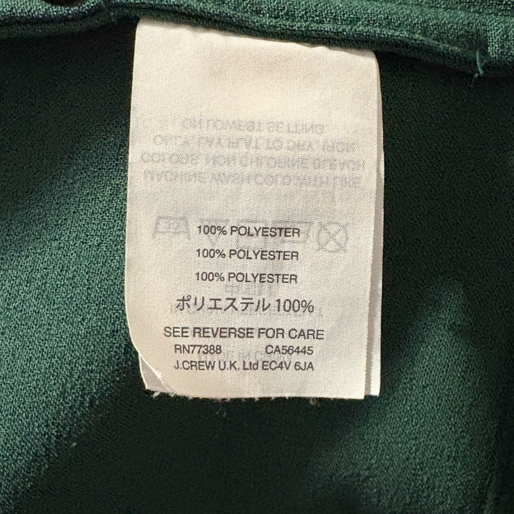 Madewell Green Tailored High-Low Hem Textured Short Sleeve‎ Shirt Size Large - Picture 5 of 10